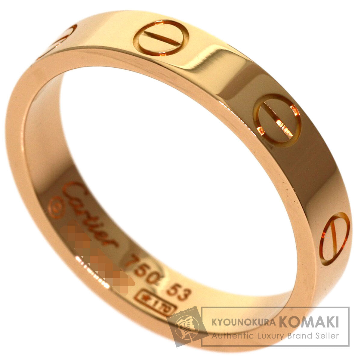 CARTIER mini love ring #53 Ring K18 Pink Gold Ladies [Used]