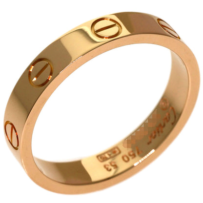 CARTIER mini love ring #53 Ring K18 Pink Gold Ladies [Used]