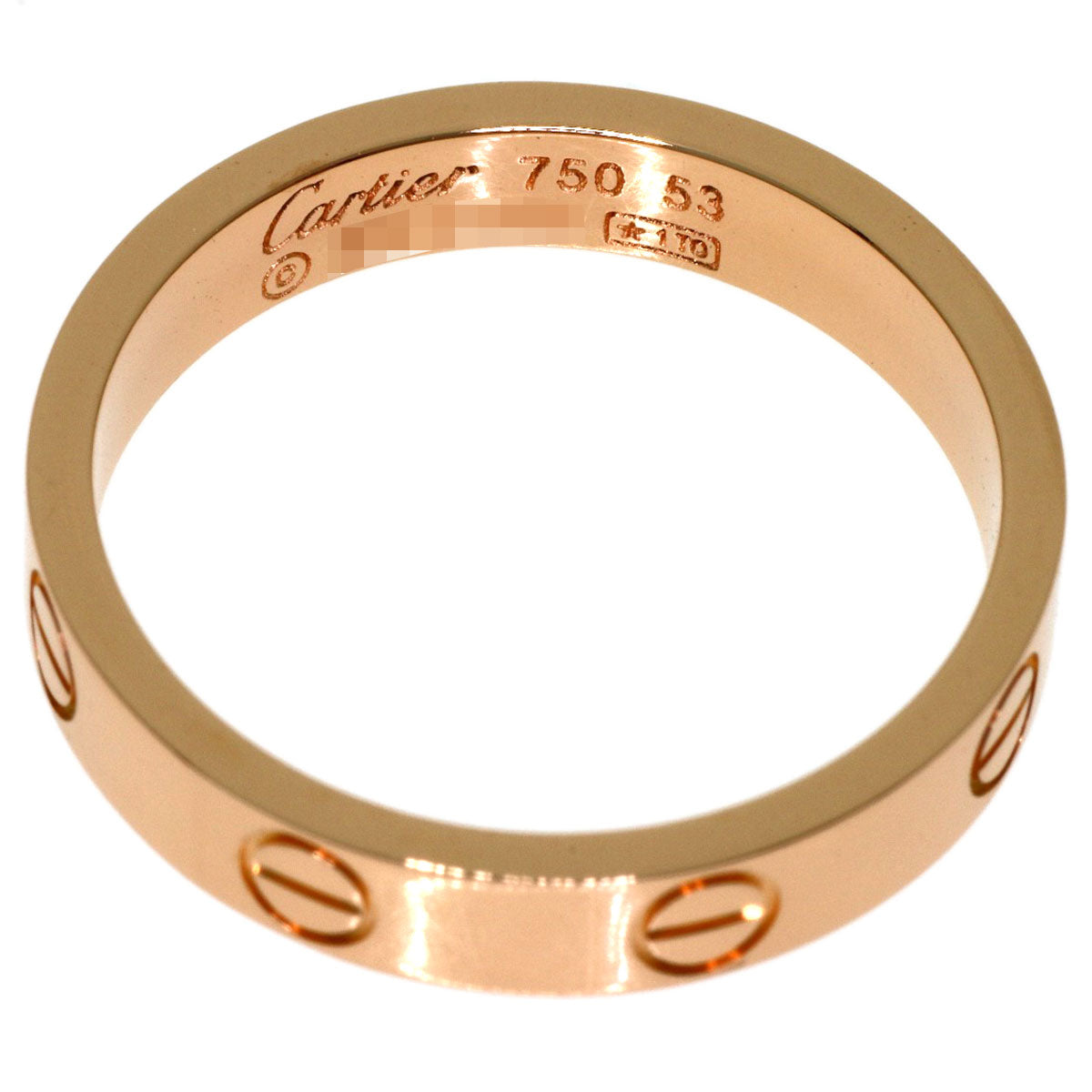 CARTIER mini love ring #53 Ring K18 Pink Gold Ladies [Used]