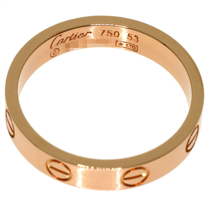 CARTIER mini love ring #53 Ring K18 Pink Gold Ladies [Used]