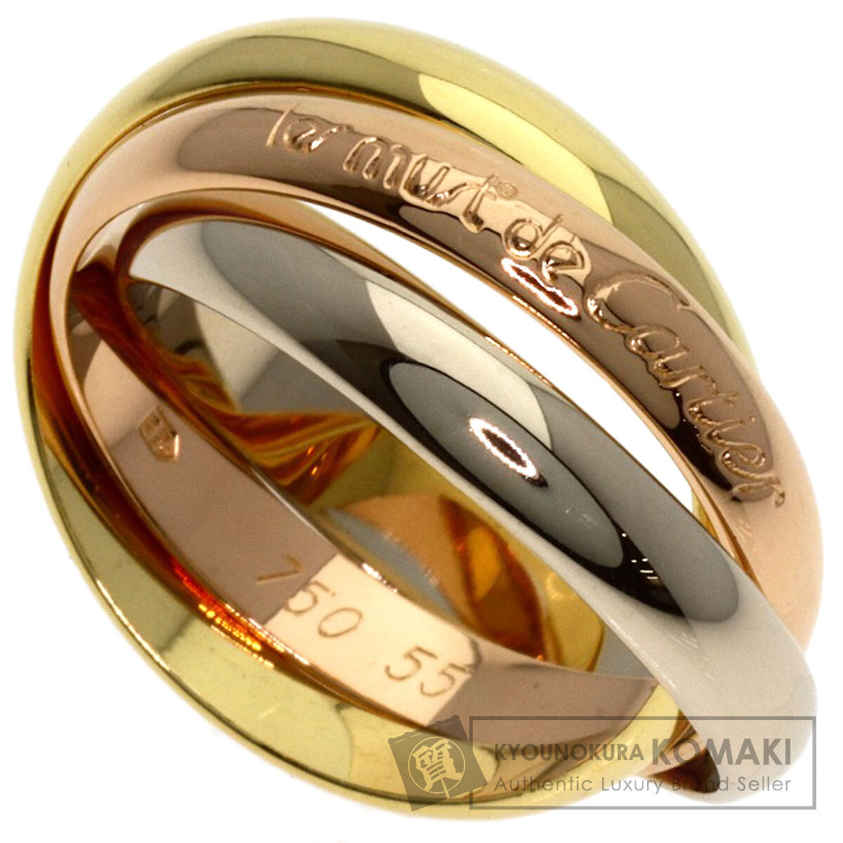 CARTIER Trinity #55 Ring K18 Pink Gold 18K Yellow GoldLadies [Used]