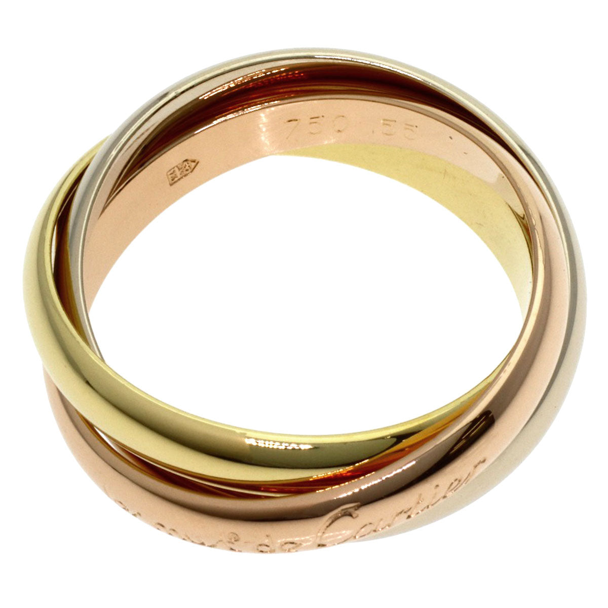 CARTIER Trinity #55 Ring K18 Pink Gold 18K Yellow GoldLadies [Used]