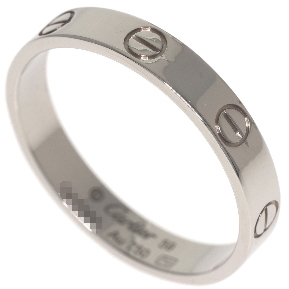 CARTIER mini love ring #59 Ring K18 White Gold Ladies [Used]