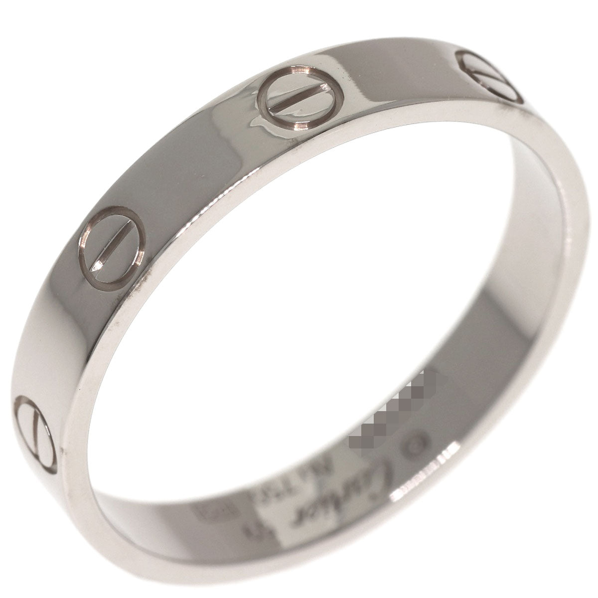 CARTIER mini love ring #59 Ring K18 White Gold Ladies [Used]