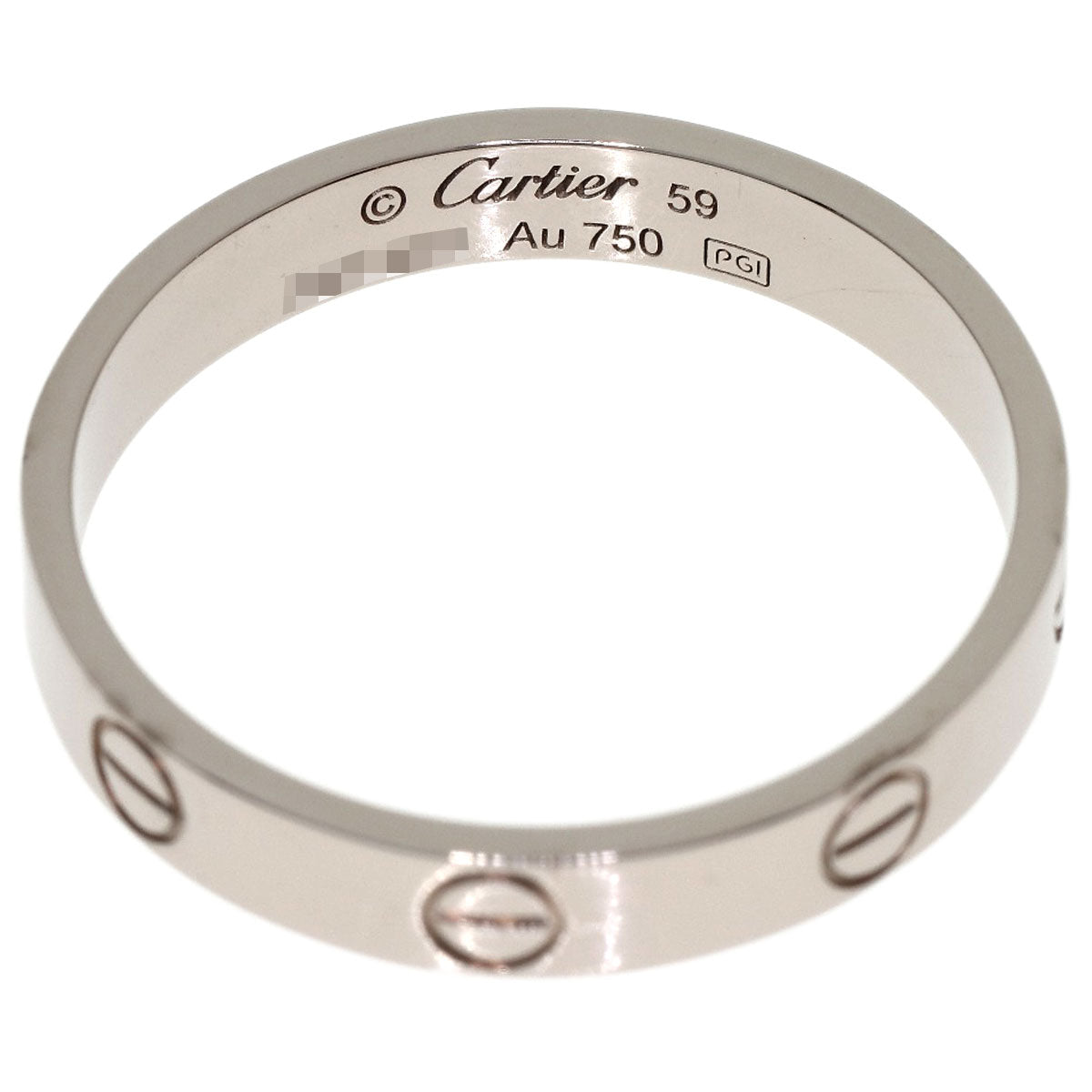 CARTIER mini love ring #59 Ring K18 White Gold Ladies [Used]