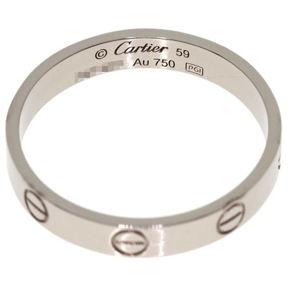 CARTIER mini love ring #59 Ring K18 White Gold Ladies [Used]