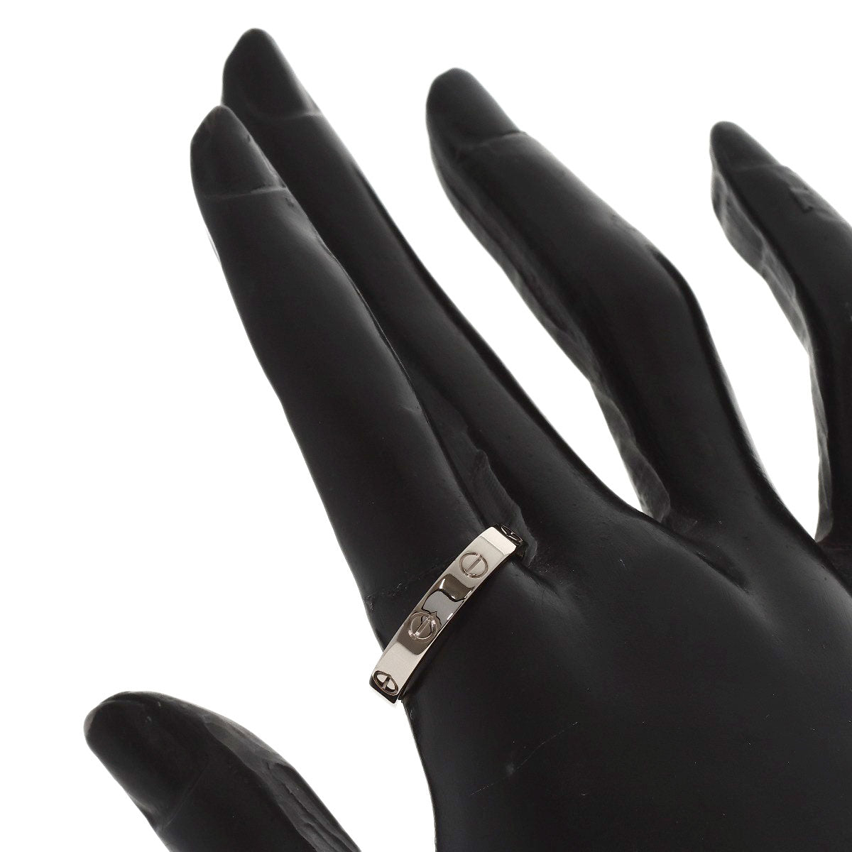 CARTIER mini love ring #59 Ring K18 White Gold Ladies [Used]