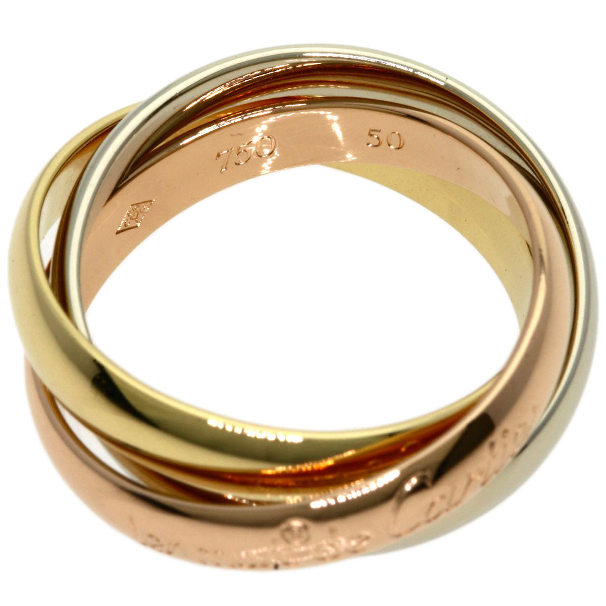 CARTIER Trinity #50 Ring K18 Yellow Gold K18 White GoldLadies [Used]