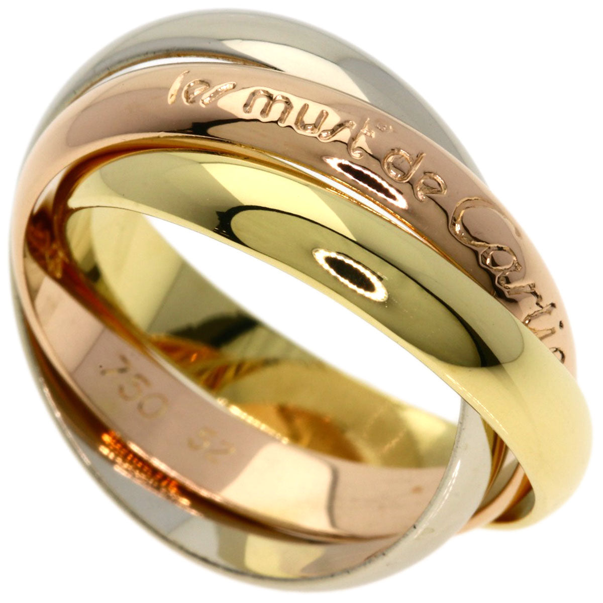 CARTIER Trinity #52 Ring K18 Yellow Gold 18K Pink GoldLadies [Used]