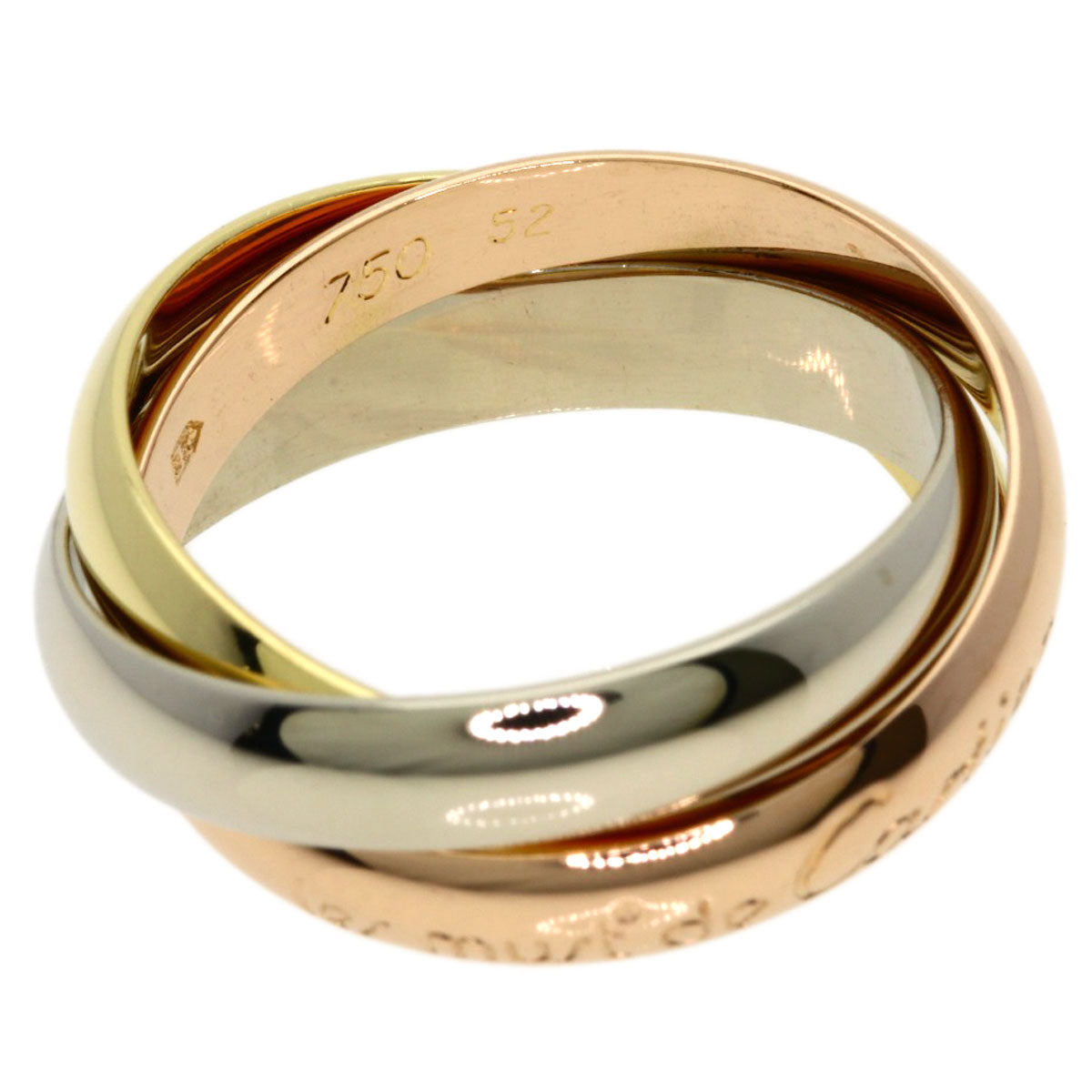 CARTIER Trinity #52 Ring K18 Yellow Gold 18K Pink GoldLadies [Used]
