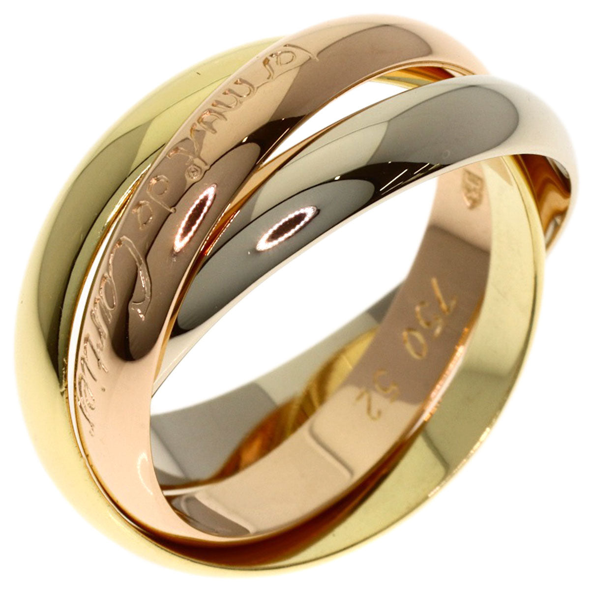 CARTIER Trinity #52 Ring K18 Yellow Gold 18K Pink GoldLadies [Used]
