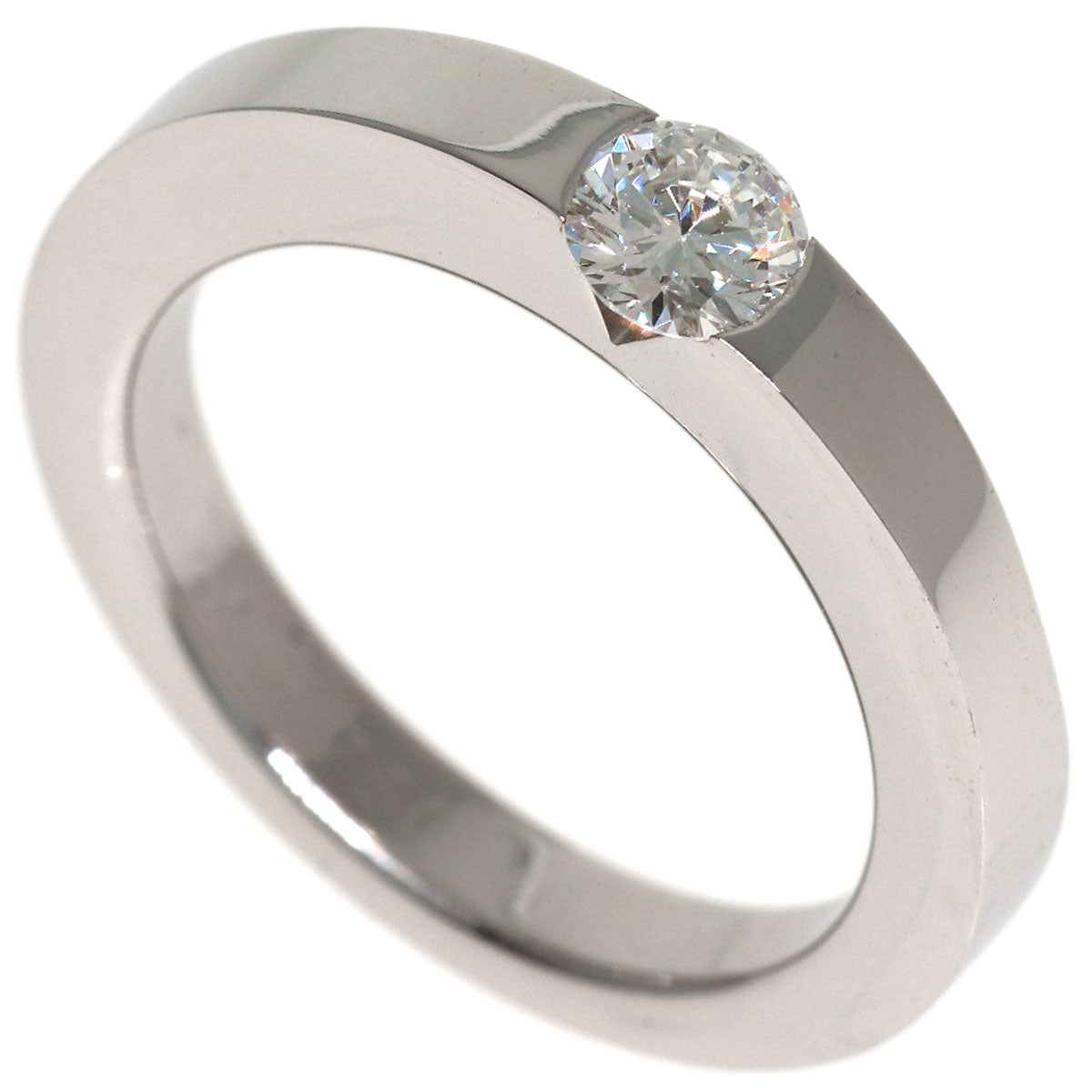 CARTIER Date with Diamond #46 Ring K18 White Gold Ladies [Used]