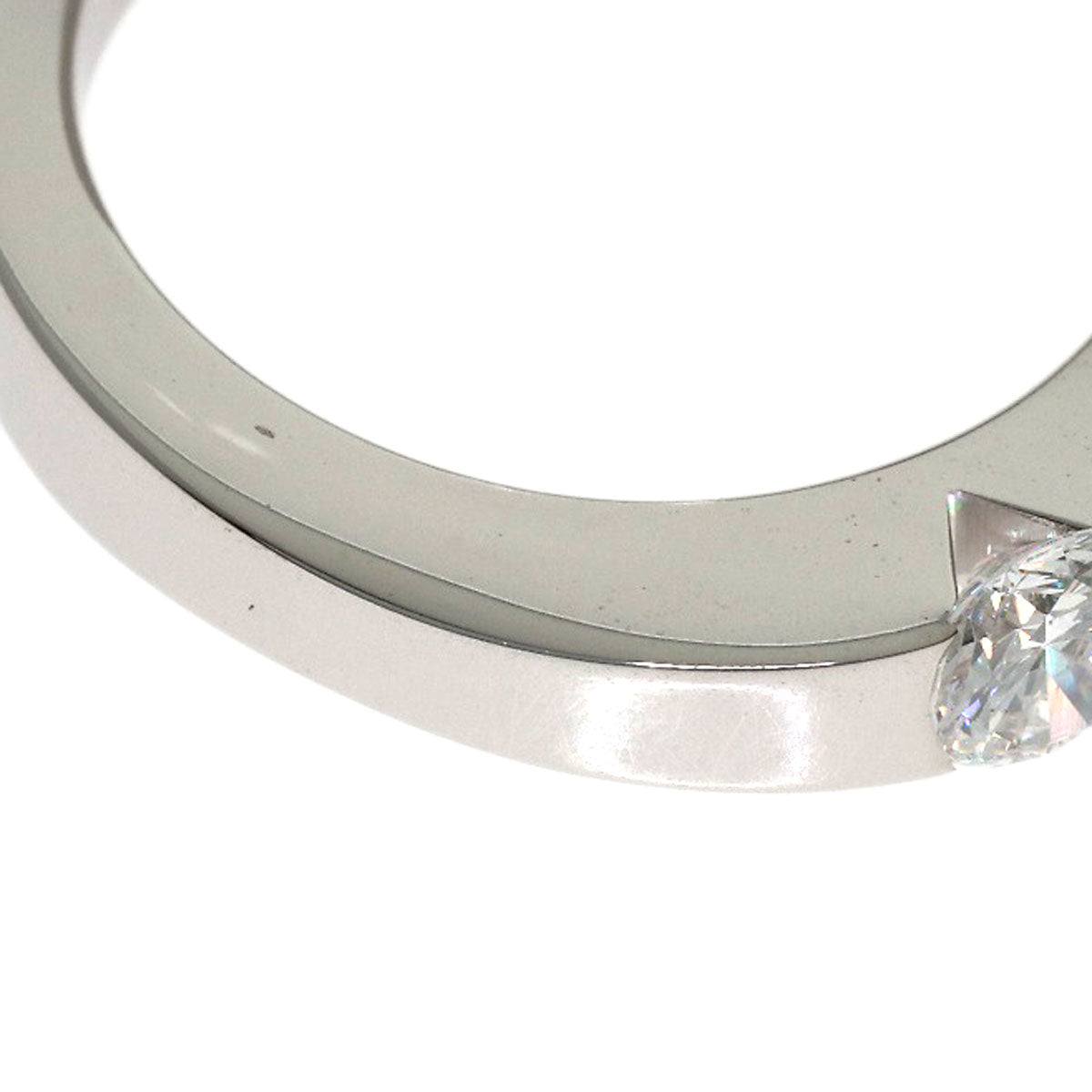 CARTIER Date with Diamond #46 Ring K18 White Gold Ladies [Used]