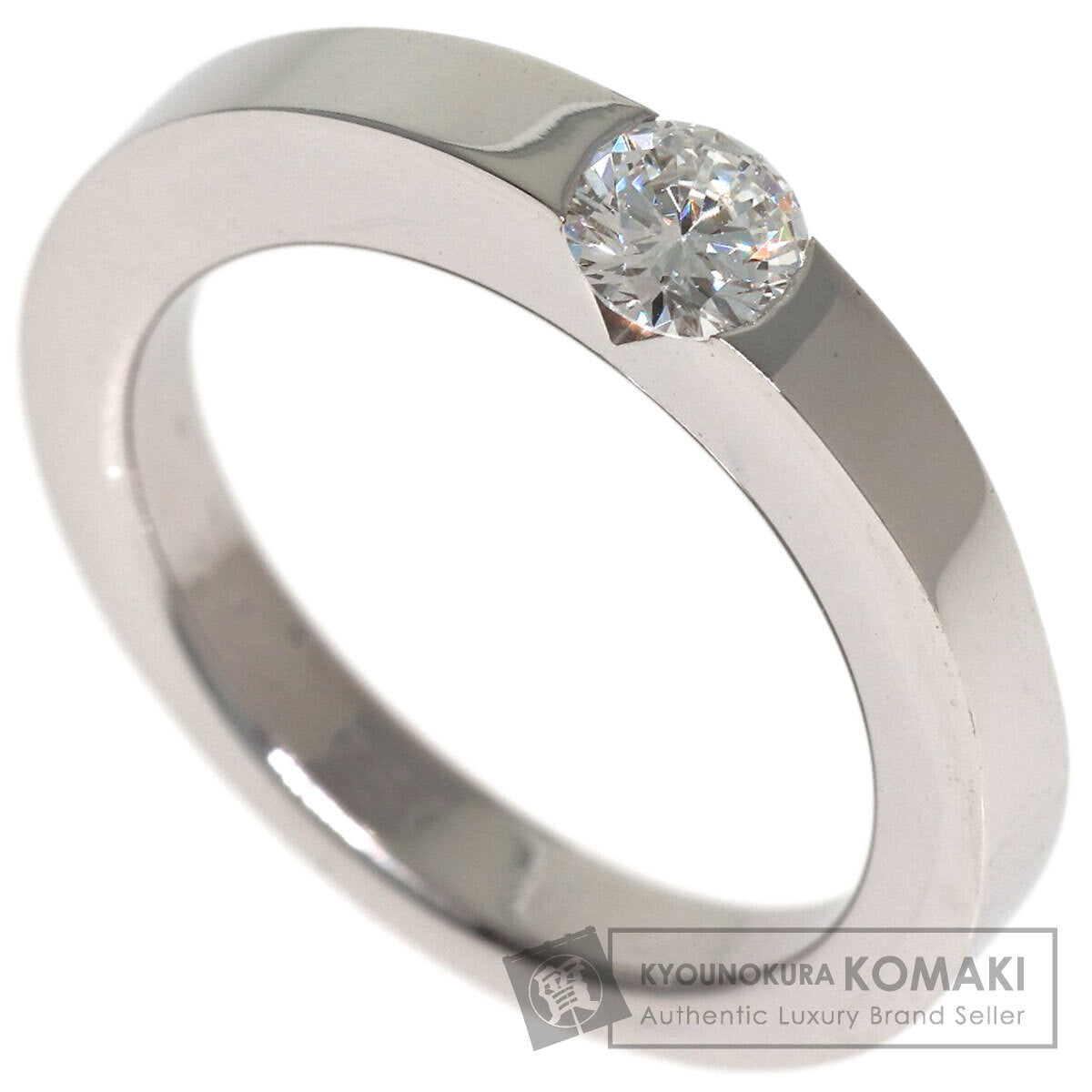 CARTIER Date with Diamond #46 Ring K18 White Gold Ladies [Used]
