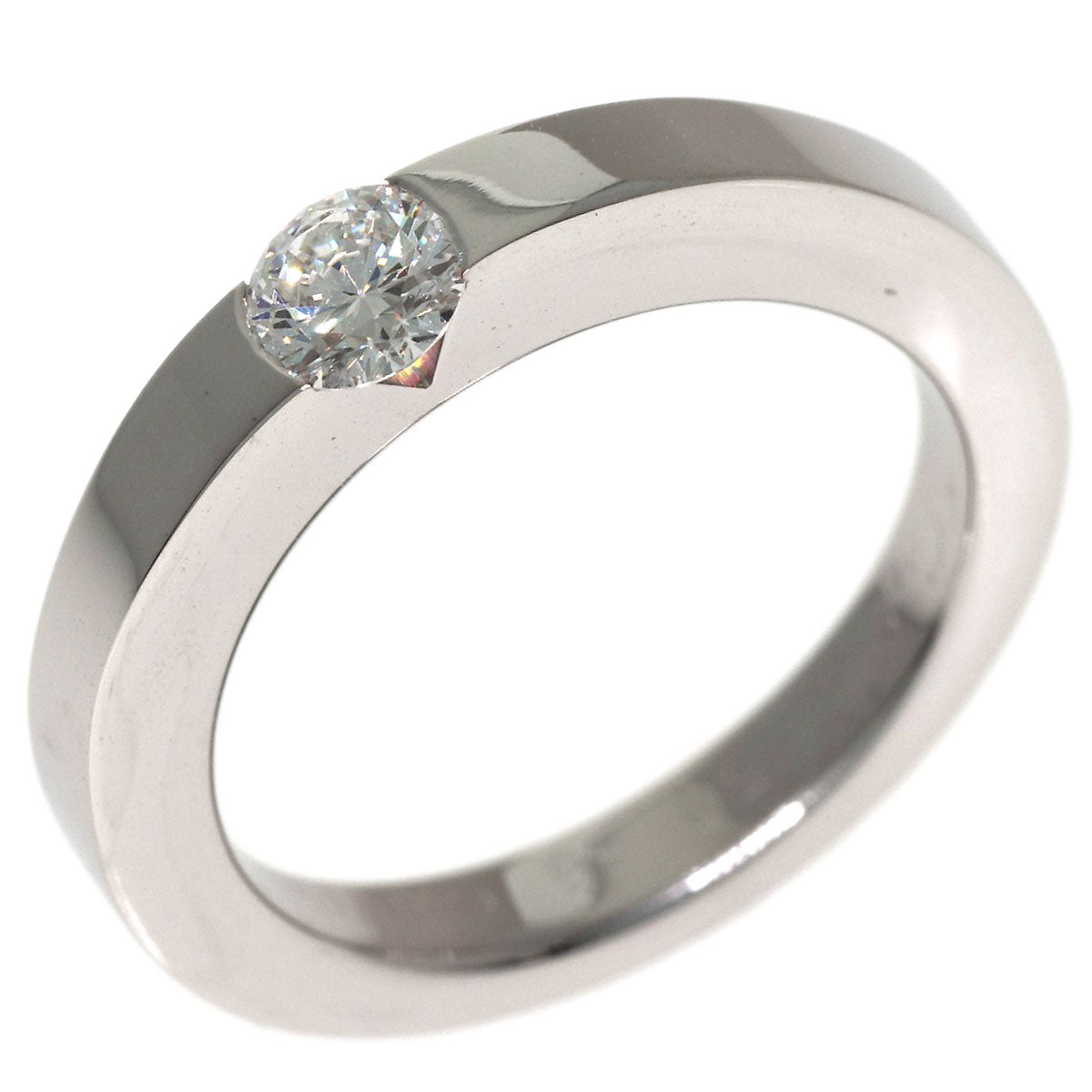 CARTIER Date with Diamond #46 Ring K18 White Gold Ladies [Used]