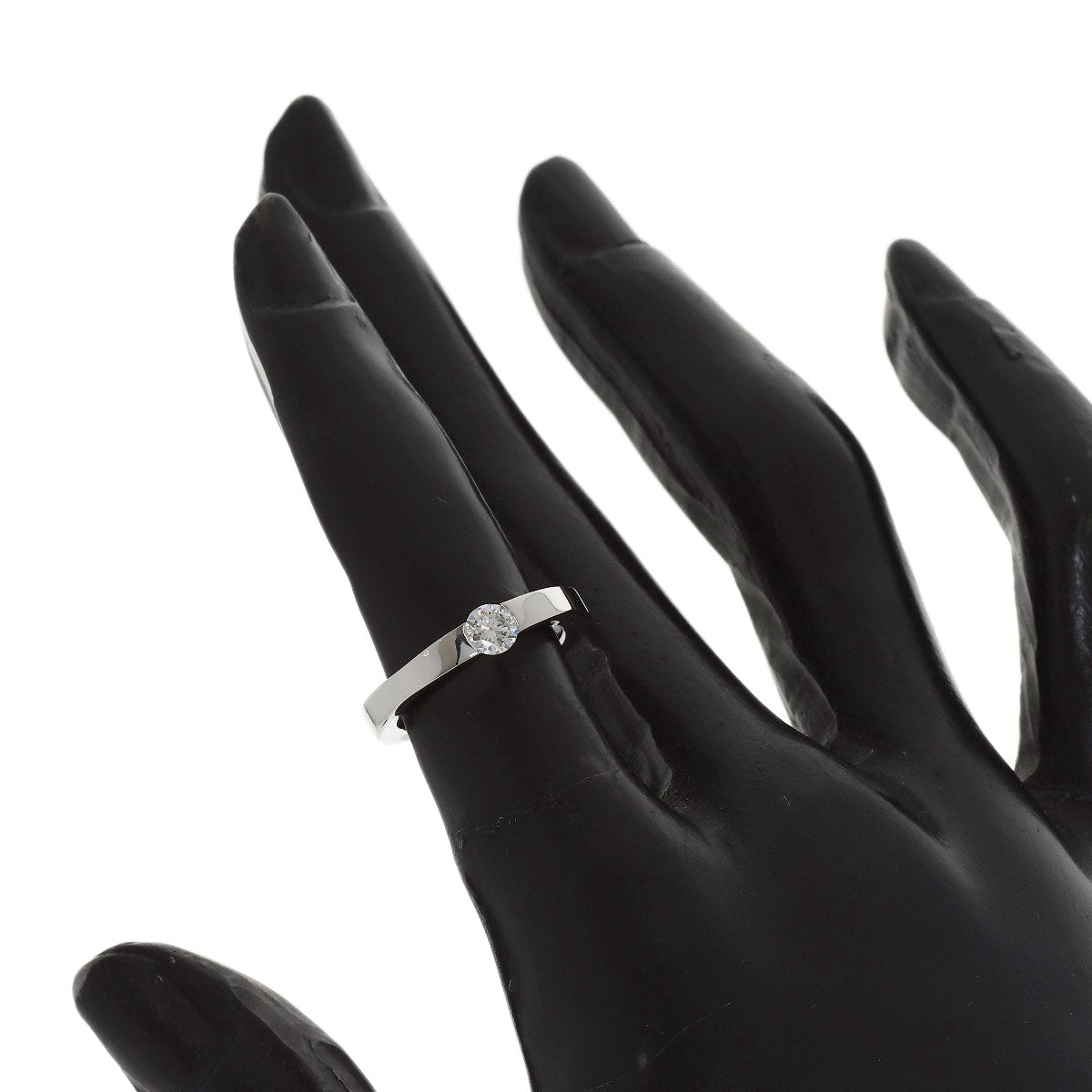 CARTIER Date with Diamond #46 Ring K18 White Gold Ladies [Used]