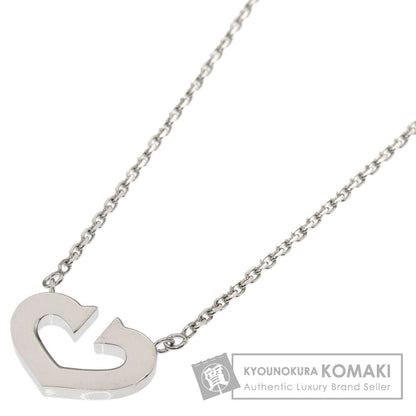 CARTIER C heart Necklace K18 White Gold Ladies [Used]