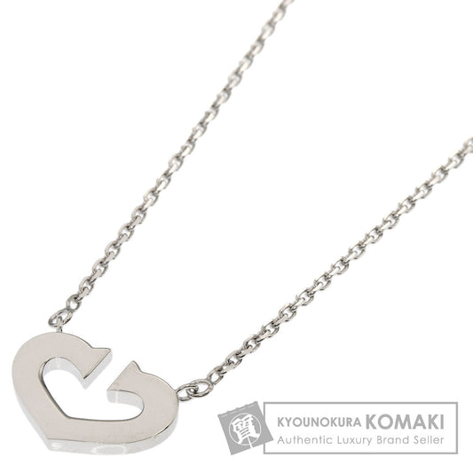 CARTIER C heart Necklace K18 White Gold Ladies [Used]