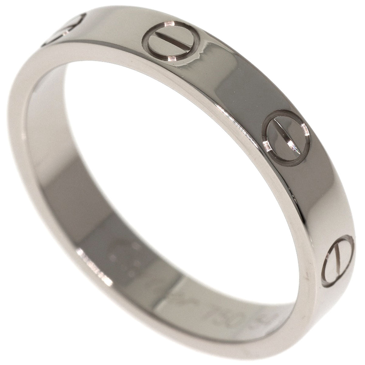 CARTIER mini love ring #54 Ring K18 White Gold Ladies [Used]