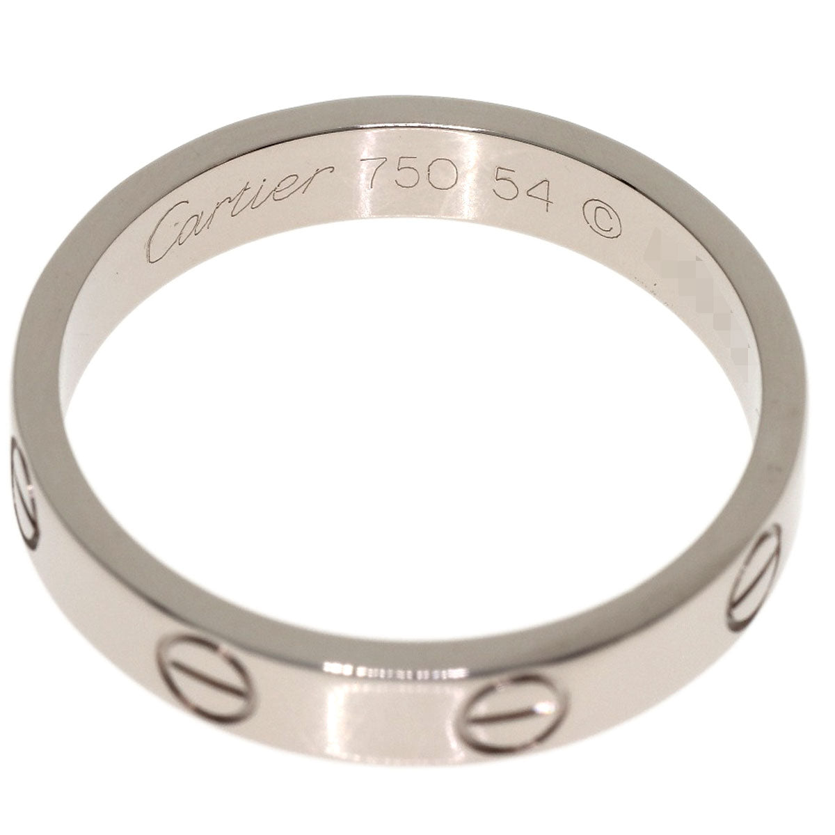 CARTIER mini love ring #54 Ring K18 White Gold Ladies [Used]