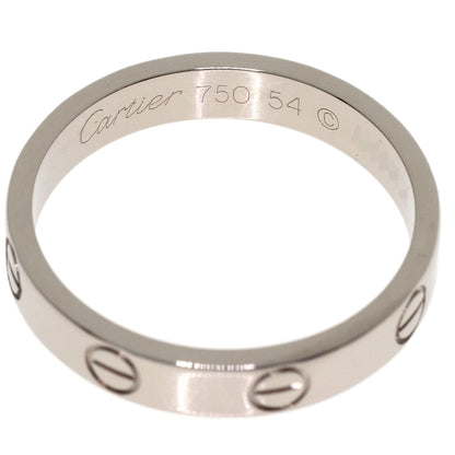 CARTIER mini love ring #54 Ring K18 White Gold Ladies [Used]