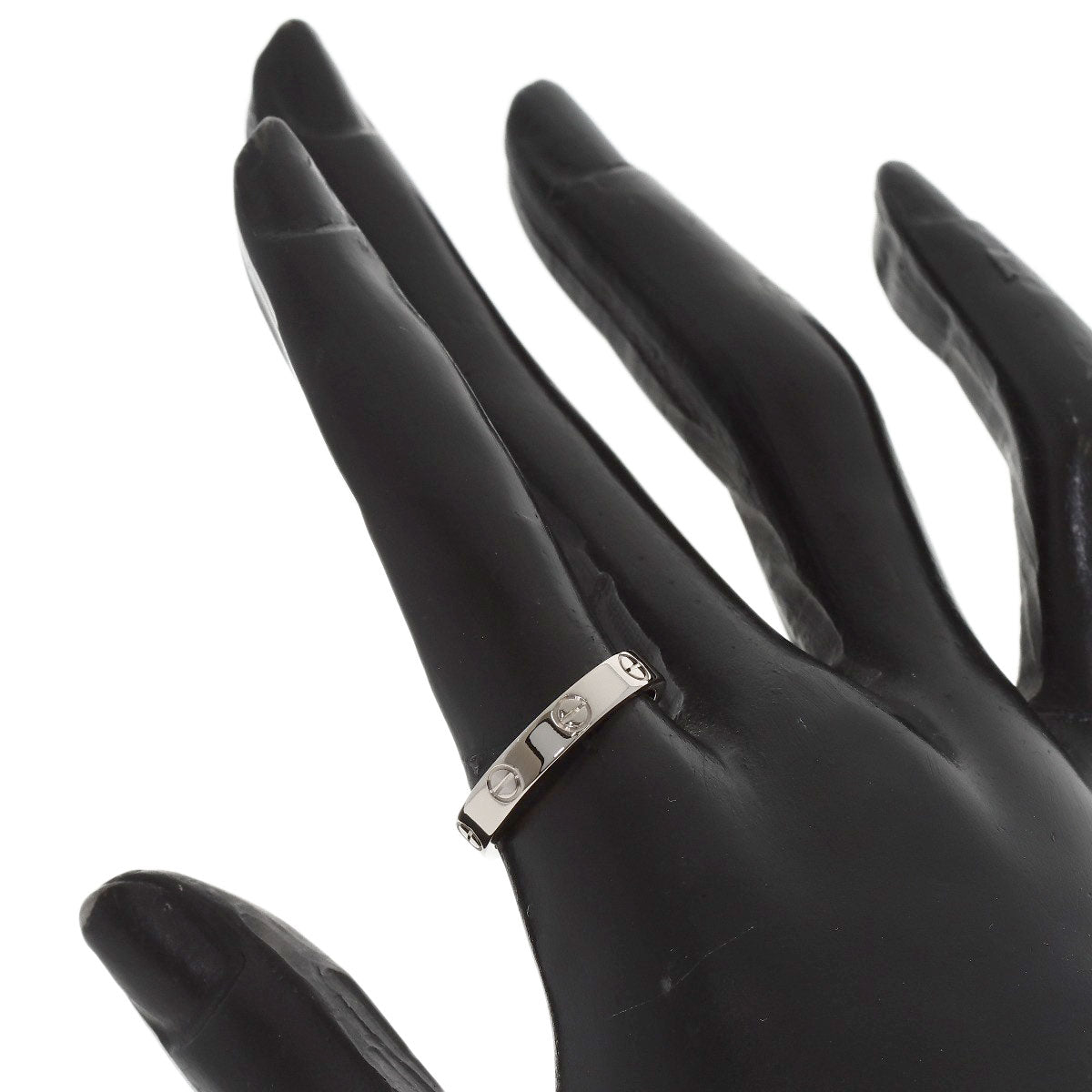 CARTIER mini love ring #54 Ring K18 White Gold Ladies [Used]