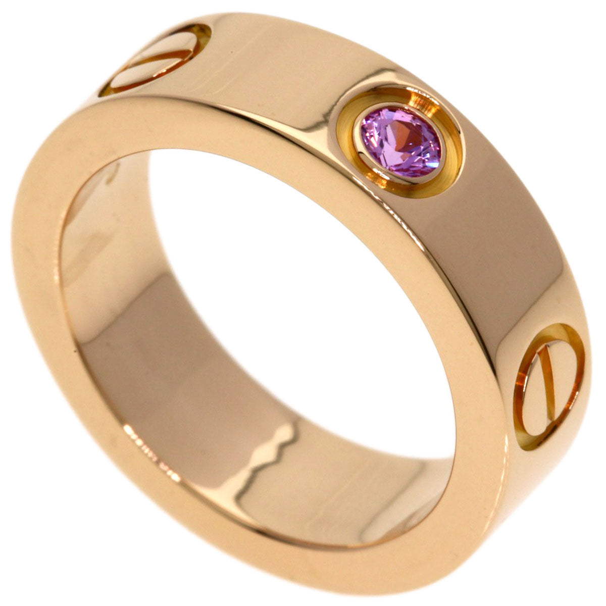 CARTIER Love ring 1P sapphire #47 Ring K18 Pink Gold Ladies [Used]
