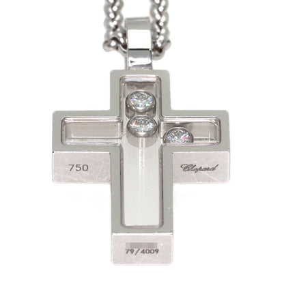 Chopard Happy Diamond Cross Diamond Necklace K18 White Gold Ladies [Used]