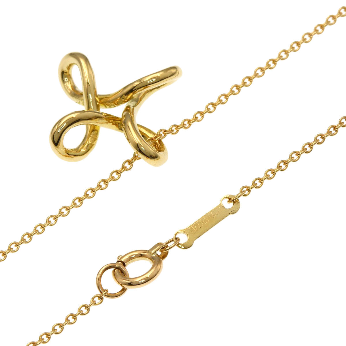 TIFFANY&Co. Infinity cross Necklace K18 Yellow Gold Ladies [Used]