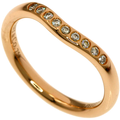 TIFFANY&Co. Curved band Diamond Ring K18 Pink Gold Ladies [Used]