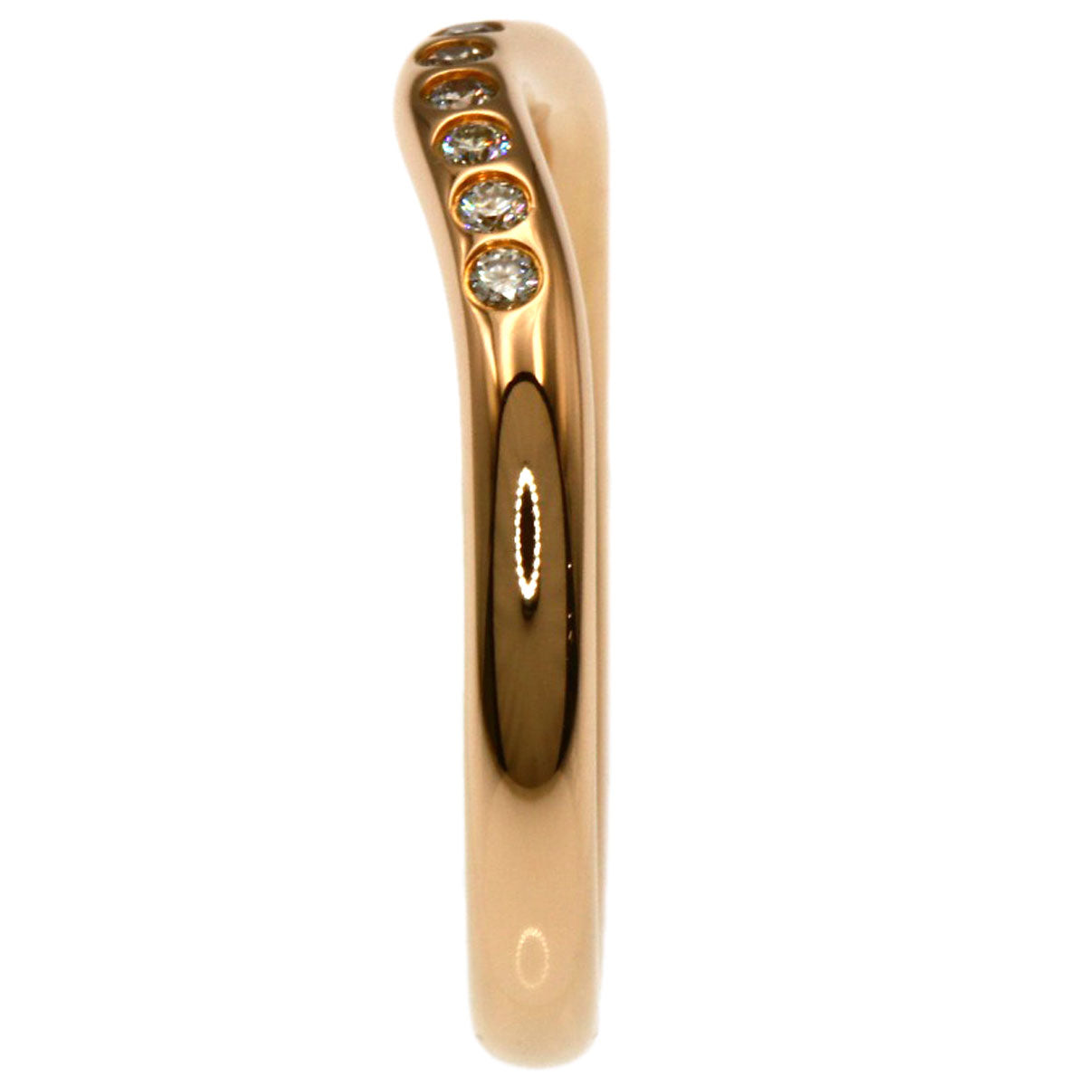 TIFFANY&Co. Curved band Diamond Ring K18 Pink Gold Ladies [Used]