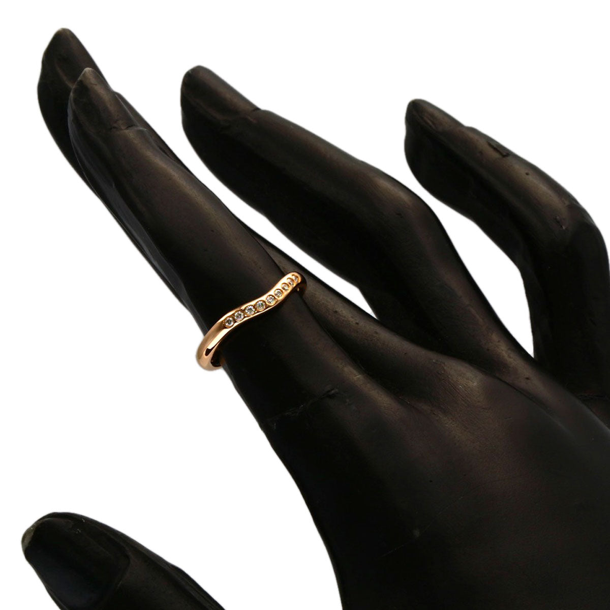 TIFFANY&Co. Curved band Diamond Ring K18 Pink Gold Ladies [Used]