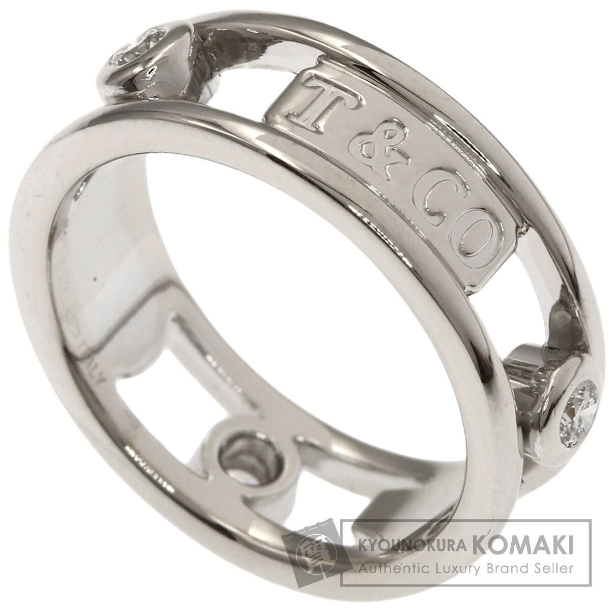 TIFFANY&Co. 1837 Element Double Wire 3P Diamond Ring K18 White Gold Ladies [Used]