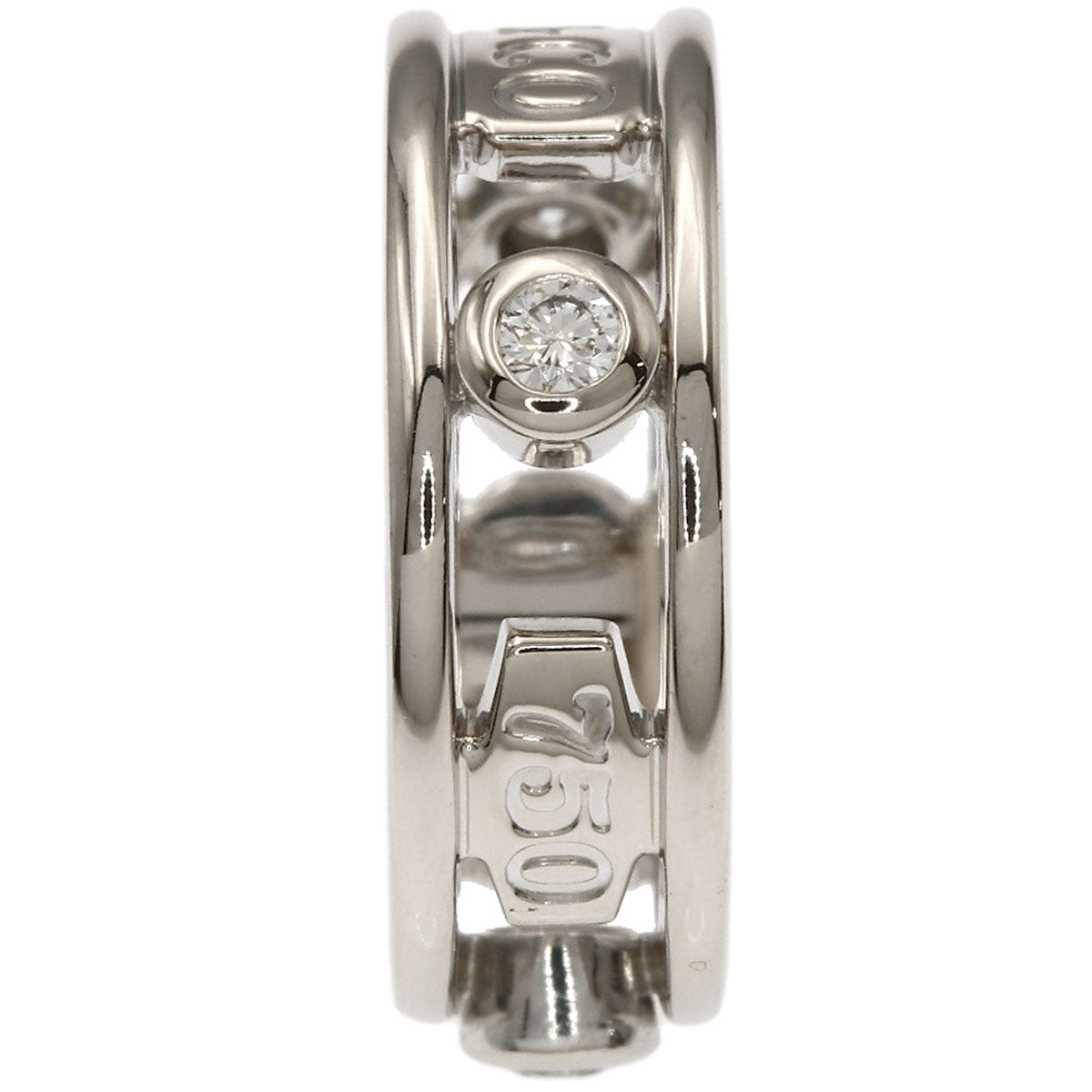 TIFFANY&Co. 1837 Element Double Wire 3P Diamond Ring K18 White Gold Ladies [Used]
