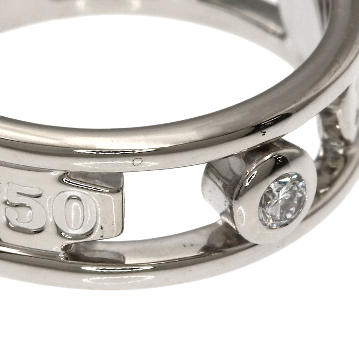 TIFFANY&Co. 1837 Element Double Wire 3P Diamond Ring K18 White Gold Ladies [Used]