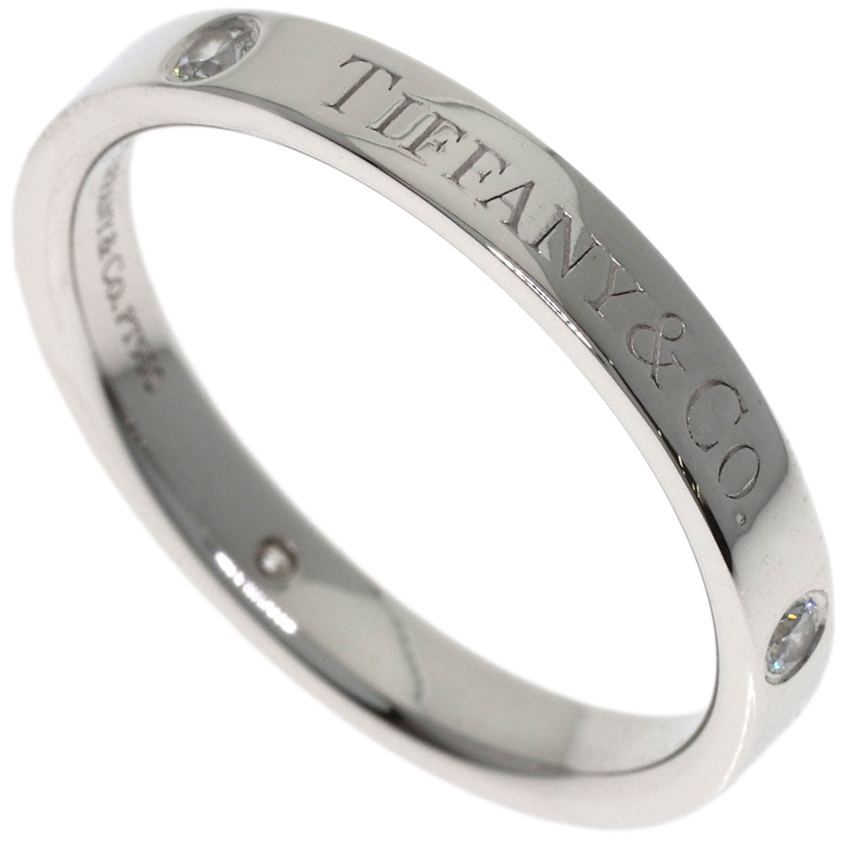 TIFFANY&Co. Flat band 3P Diamond Ring Platinum PT950 Ladies [Used]