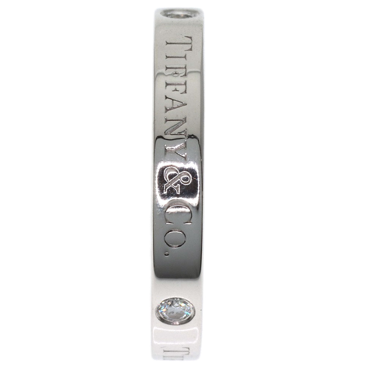 TIFFANY&Co. Flat band 3P Diamond Ring Platinum PT950 Ladies [Used]