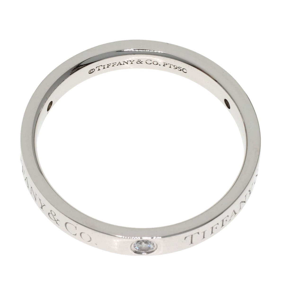 TIFFANY&Co. Flat band 3P Diamond Ring Platinum PT950 Ladies [Used]