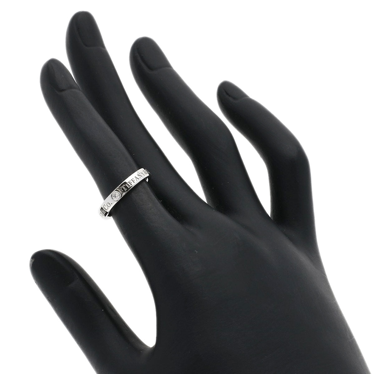 TIFFANY&Co. Flat Band 3P Diamond Ring Platinum PT950 Ladies [Used]