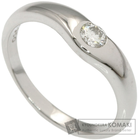 TIFFANY&Co. Curved Band 1P Diamond Ring Platinum PT950 Ladies [Used]