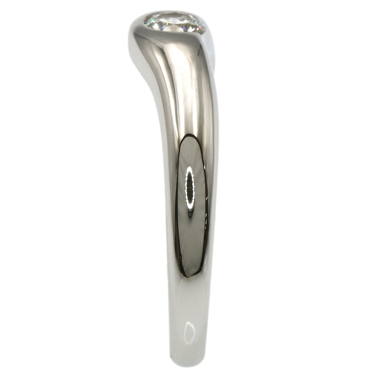 TIFFANY&Co. Curved Band 1P Diamond Ring Platinum PT950 Ladies [Used]