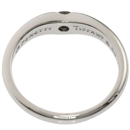 TIFFANY&Co. Curved Band 1P Diamond Ring Platinum PT950 Ladies [Used]