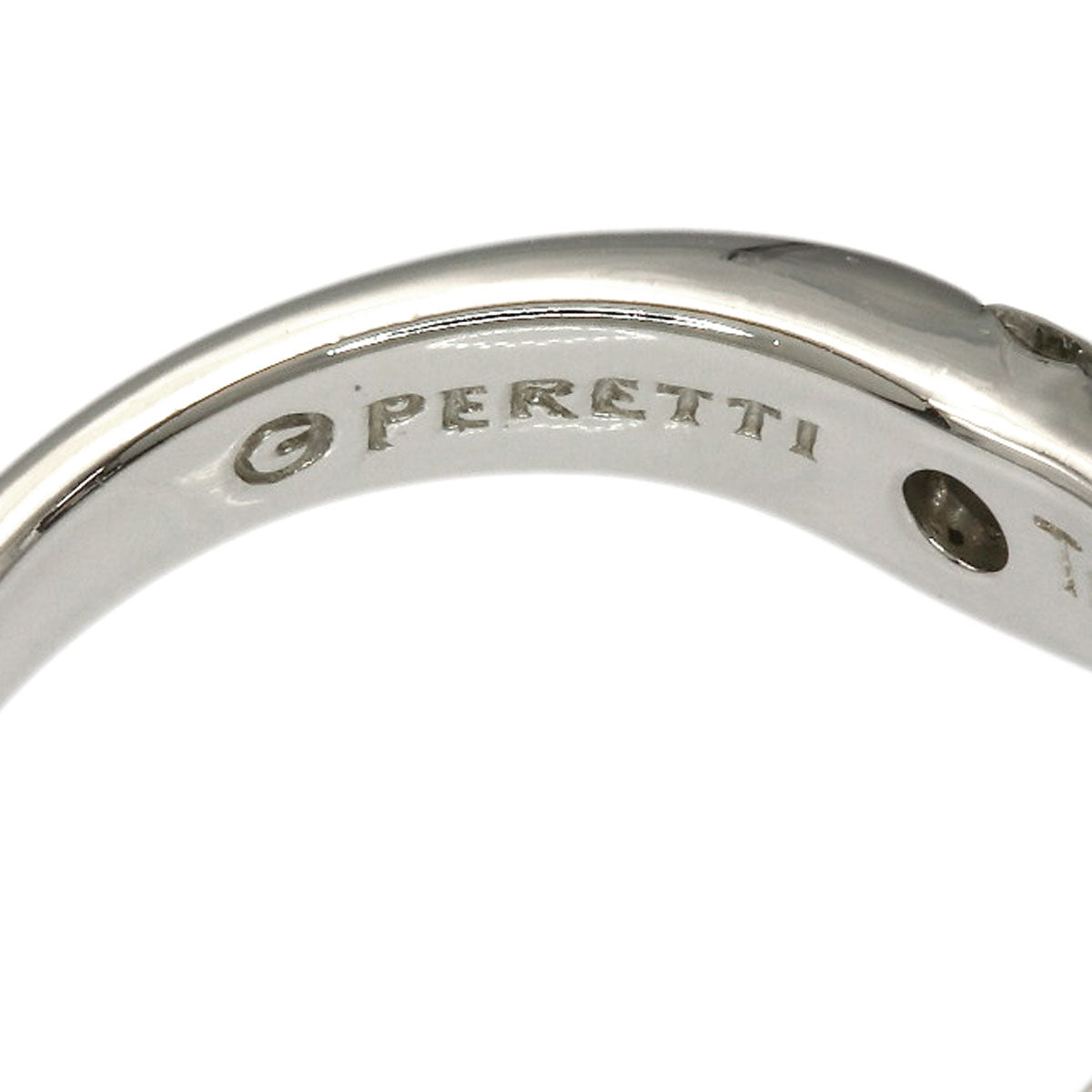 TIFFANY&Co. Curved Band 1P Diamond Ring Platinum PT950 Ladies [Used]