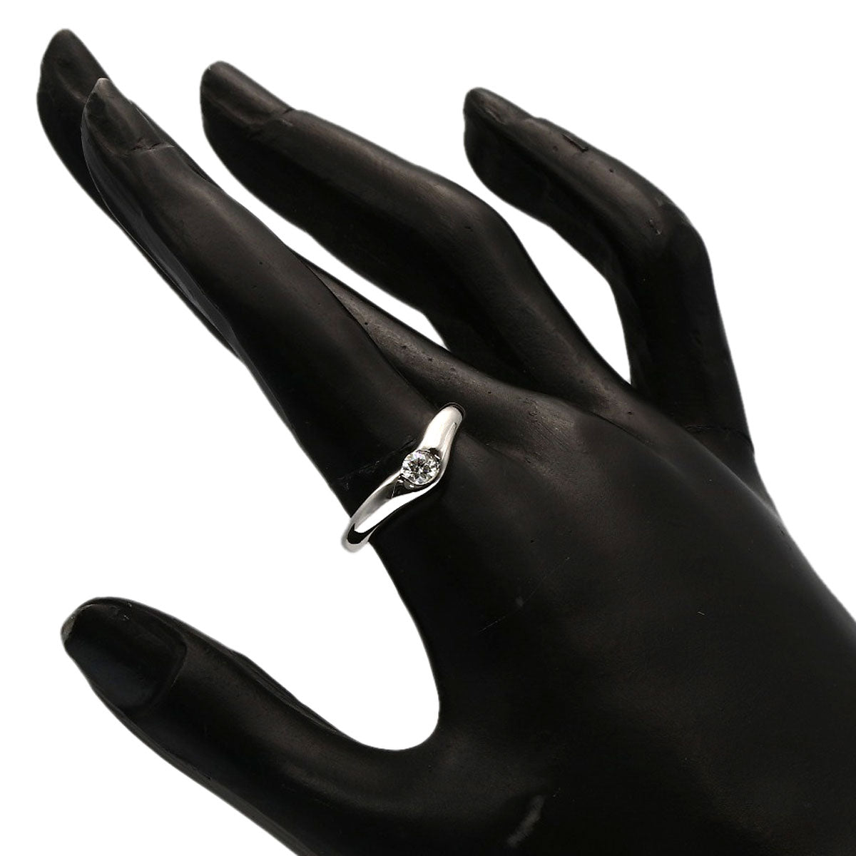 TIFFANY&Co. Curved Band 1P Diamond Ring Platinum PT950 Ladies [Used]