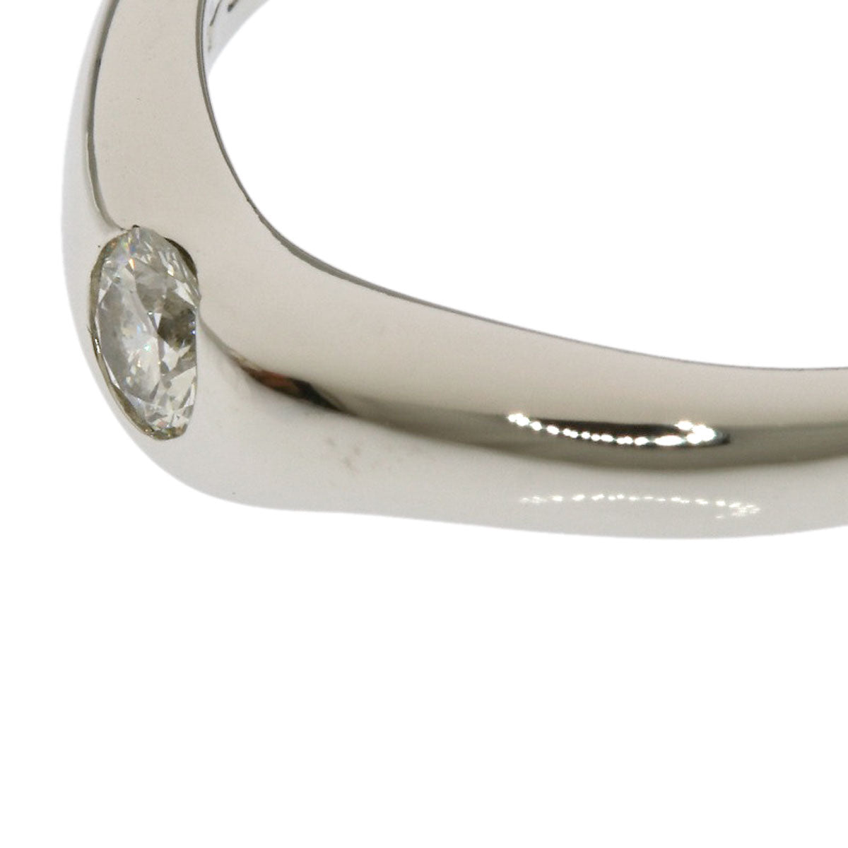 TIFFANY&Co. Curved Band 1P Diamond Ring Platinum PT950 Ladies [Used]