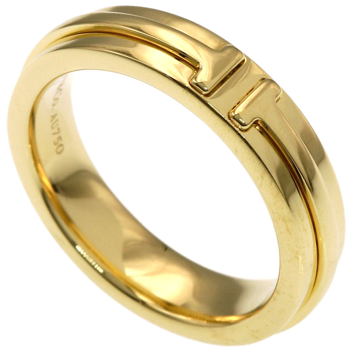 TIFFANY&Co. T narrow Ring K18 Yellow Gold Ladies [Used]