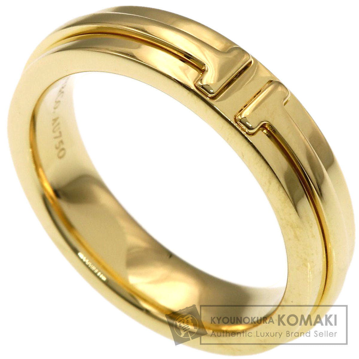 TIFFANY&Co. T narrow Ring K18 Yellow Gold Ladies [Used]