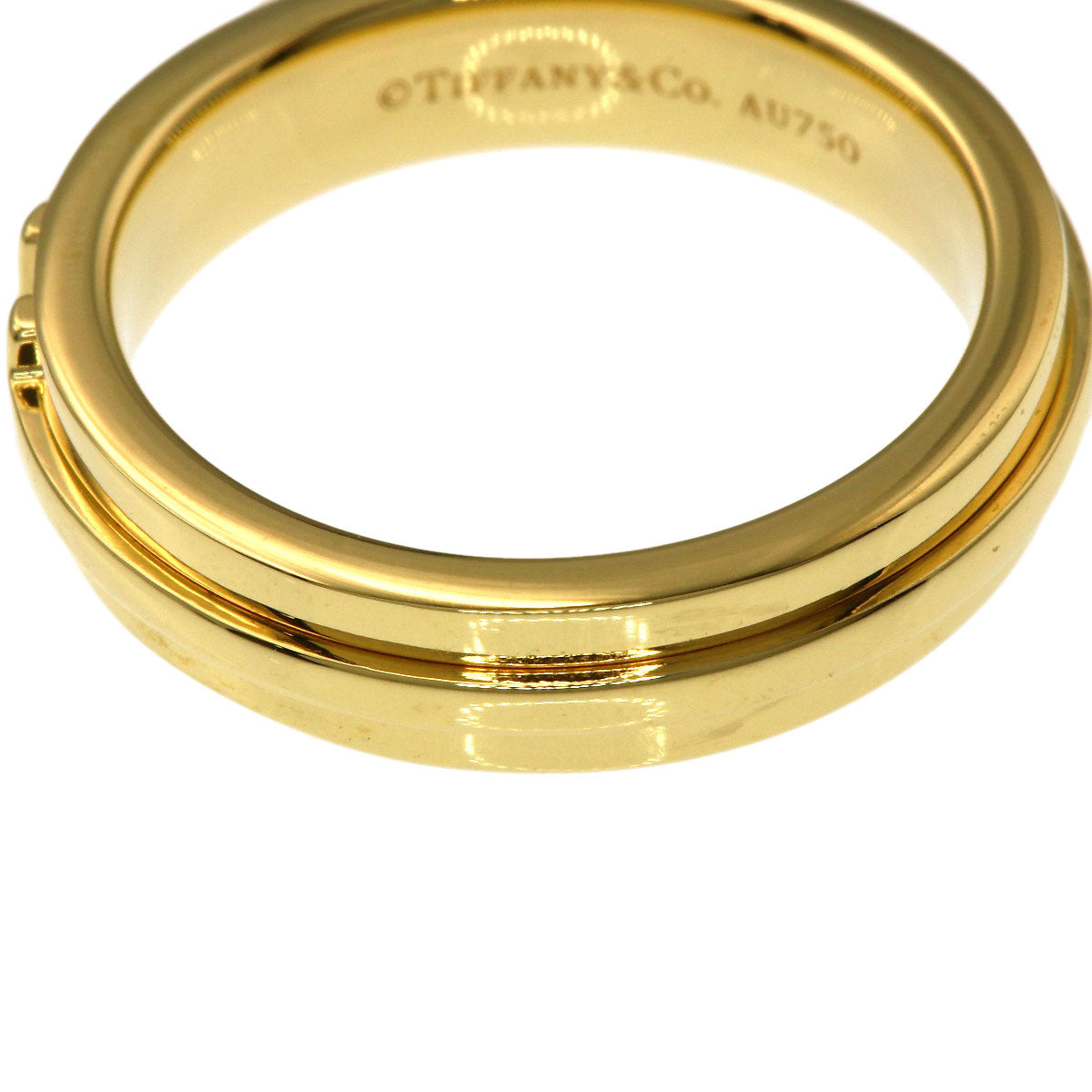 TIFFANY&Co. T narrow Ring K18 Yellow Gold Ladies [Used]