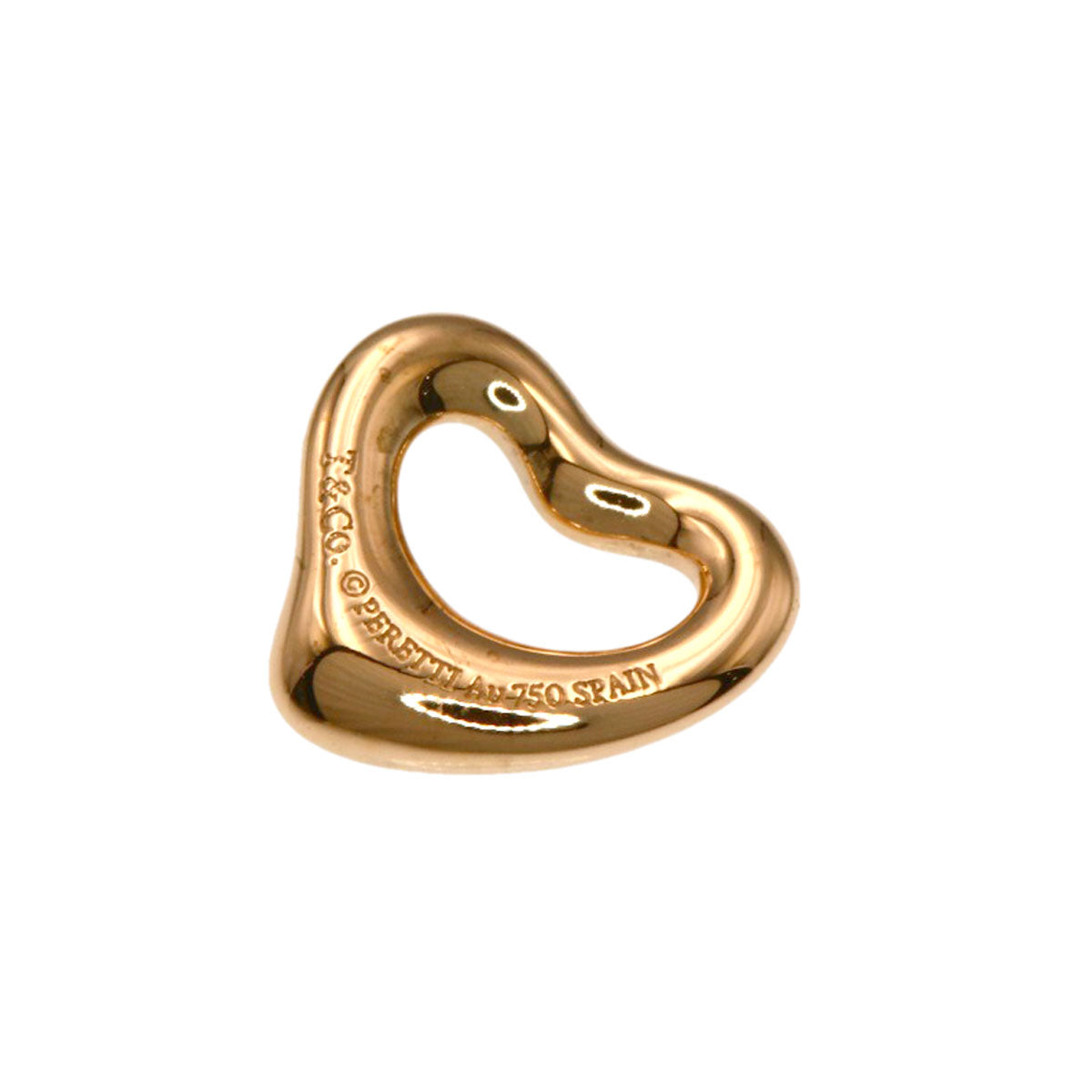 TIFFANY&Co. Open heart Pendant top K18 Pink Gold Ladies [Used]