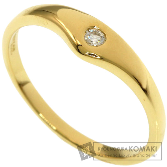 TIFFANY&Co. Curved Band 1P Diamond Ring K18 Yellow Gold Ladies [Used]